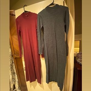 BCBG- Maroon & Grey Maxi Dresses